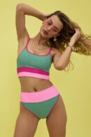 Color Block High-Waist Bikini Set