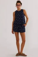 Agentlx Navy Polka Dot Lounge Set