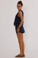 Agentlx Navy Polka Dot Lounge Set