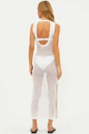 Agentlx White Crochet Knit Maxi Dress
