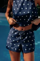 Agentlx Navy Polka Dot Lounge Set