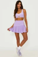 Lilac Pleated Active Skort Set