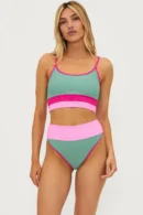 Color Block High-Waist Bikini Set