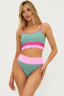 Color Block High-Waist Bikini Set