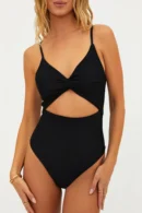 Scalloped Trim High-Waisted Bikini Set