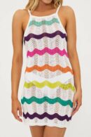 Agentlx Crochet Stripe Midi Dress