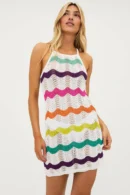Agentlx Crochet Stripe Midi Dress