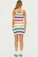 Agentlx Crochet Stripe Midi Dress