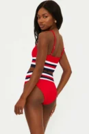 Striped High-Waisted Bikini Set