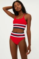 Striped High-Waisted Bikini Set
