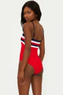 Strapless Striped One-Piece Swimsuit