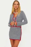 Agentlx Navy Stripe Red Trim Knit Set