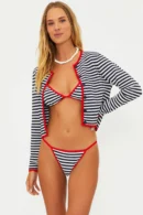 Agentlx Navy Stripe Red Trim Knit Set