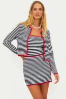 Agentlx Navy Stripe Red Trim Knit Set
