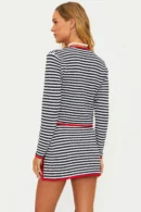 Agentlx Navy Stripe Red Trim Knit Set
