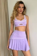 Lilac Pleated Active Skort Set