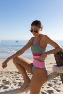 Color Block High-Waist Bikini Set