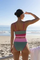 Color Block High-Waist Bikini Set