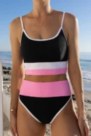 Color Block High-Waisted Sport Bikini Set