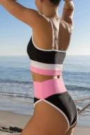 Color Block High-Waisted Sport Bikini Set