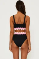 Scalloped Trim High-Waisted Bikini Set